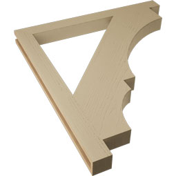 Ekena Millwork - BKTUR035X40X44BOA05RCPR - Timberthane Faux Wood Balboa Style Bracket, Block Ends, 3 1/2"W x 40"D x 44"H, Primed Tan
