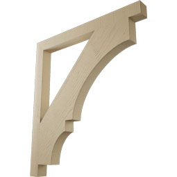 Ekena Millwork - BKTUR035X40X44BOA05RCPR - Timberthane Faux Wood Balboa Style Bracket, Block Ends, 3 1/2"W x 40"D x 44"H, Primed Tan