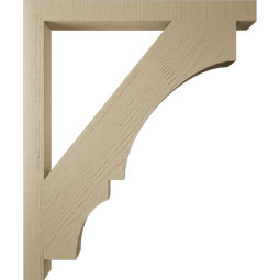 Ekena Millwork - BKTUR035X40X48BOA05RCPR - Timberthane Faux Wood Balboa Style Bracket, Block Ends, 3 1/2"W x 40"D x 48"H, Primed Tan