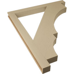 Ekena Millwork - BKTUR035X40X48BOA05RCPR - Timberthane Faux Wood Balboa Style Bracket, Block Ends, 3 1/2"W x 40"D x 48"H, Primed Tan