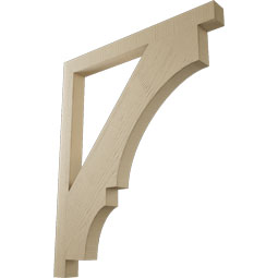 Ekena Millwork - BKTUR035X40X48BOA05RCPR - Timberthane Faux Wood Balboa Style Bracket, Block Ends, 3 1/2"W x 40"D x 48"H, Primed Tan