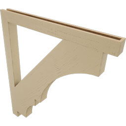Ekena Millwork - BKTUR035X42X48BOA05RCPR - Timberthane Faux Wood Balboa Style Bracket, Block Ends, 3 1/2"W x 42"D x 48"H, Primed Tan