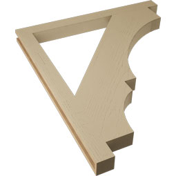 Ekena Millwork - BKTUR035X42X48BOA05RCPR - Timberthane Faux Wood Balboa Style Bracket, Block Ends, 3 1/2"W x 42"D x 48"H, Primed Tan