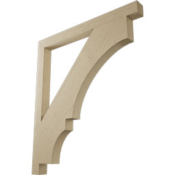 Ekena Millwork - BKTUR035X42X48BOA05RCPR - Timberthane Faux Wood Balboa Style Bracket, Block Ends, 3 1/2"W x 42"D x 48"H, Primed Tan
