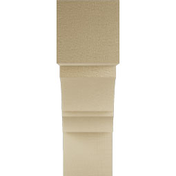 Ekena Millwork - BKTUR055X18X18BOA05RCPR - Timberthane Faux Wood Balboa Style Bracket, Block Ends, 5 1/2"W x 18"D x 18"H, Primed Tan
