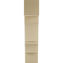 Ekena Millwork - BKTUR055X18X26BOA05RCPR - Timberthane Faux Wood Balboa Style Bracket, Block Ends, 5 1/2"W x 18"D x 26"H, Primed Tan