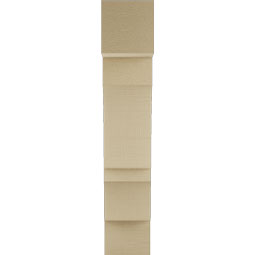 Ekena Millwork - BKTUR055X18X30BOA05RCPR - Timberthane Faux Wood Balboa Style Bracket, Block Ends, 5 1/2"W x 18"D x 30"H, Primed Tan
