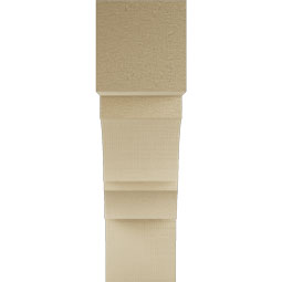 Ekena Millwork - BKTUR055X20X20BOA05RCPR - Timberthane Faux Wood Balboa Style Bracket, Block Ends, 5 1/2"W x 20"D x 20"H, Primed Tan