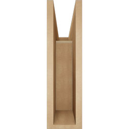 Ekena Millwork - BKTUR055X20X20BOA05RCPR - Timberthane Faux Wood Balboa Style Bracket, Block Ends, 5 1/2"W x 20"D x 20"H, Primed Tan