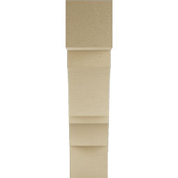 Ekena Millwork - BKTUR055X20X24BOA05RCPR - Timberthane Faux Wood Balboa Style Bracket, Block Ends, 5 1/2"W x 20"D x 24"H, Primed Tan