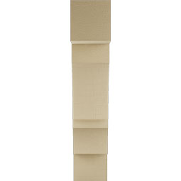 Ekena Millwork - BKTUR055X20X28BOA05RCPR - Timberthane Faux Wood Balboa Style Bracket, Block Ends, 5 1/2"W x 20"D x 28"H, Primed Tan