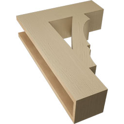 Ekena Millwork - BKTUR055X20X28BOA05RCPR - Timberthane Faux Wood Balboa Style Bracket, Block Ends, 5 1/2"W x 20"D x 28"H, Primed Tan