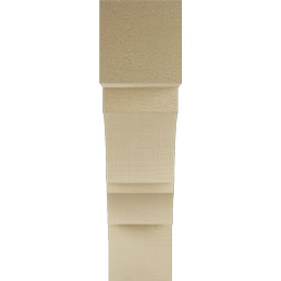 Ekena Millwork - BKTUR055X22X22BOA05RCPR - Timberthane Faux Wood Balboa Style Bracket, Block Ends, 5 1/2"W x 22"D x 22"H, Primed Tan