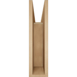 Ekena Millwork - BKTUR055X22X22BOA05RCPR - Timberthane Faux Wood Balboa Style Bracket, Block Ends, 5 1/2"W x 22"D x 22"H, Primed Tan