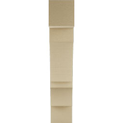 Ekena Millwork - BKTUR055X22X30BOA05RCPR - Timberthane Faux Wood Balboa Style Bracket, Block Ends, 5 1/2"W x 22"D x 30"H, Primed Tan