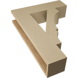 Ekena Millwork - BKTUR055X22X30BOA05RCPR - Timberthane Faux Wood Balboa Style Bracket, Block Ends, 5 1/2"W x 22"D x 30"H, Primed Tan