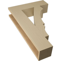 Ekena Millwork - BKTUR055X22X34BOA05RCPR - Timberthane Faux Wood Balboa Style Bracket, Block Ends, 5 1/2"W x 22"D x 34"H, Primed Tan