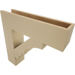 Ekena Millwork - BKTUR055X24X24BOA05RCPR - Timberthane Faux Wood Balboa Style Bracket, Block Ends, 5 1/2"W x 24"D x 24"H, Primed Tan