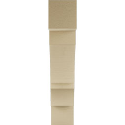 Ekena Millwork - BKTUR055X24X28BOA05RCPR - Timberthane Faux Wood Balboa Style Bracket, Block Ends, 5 1/2"W x 24"D x 28"H, Primed Tan