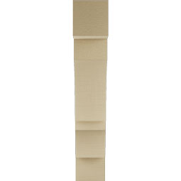 Ekena Millwork - BKTUR055X24X32BOA05RCPR - Timberthane Faux Wood Balboa Style Bracket, Block Ends, 5 1/2"W x 24"D x 32"H, Primed Tan