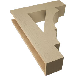 Ekena Millwork - BKTUR055X24X32BOA05RCPR - Timberthane Faux Wood Balboa Style Bracket, Block Ends, 5 1/2"W x 24"D x 32"H, Primed Tan