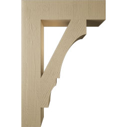 Ekena Millwork - BKTUR055X24X36BOA05RCPR - Timberthane Faux Wood Balboa Style Bracket, Block Ends, 5 1/2"W x 24"D x 36"H, Primed Tan