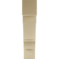 Ekena Millwork - BKTUR055X26X26BOA05RCPR - Timberthane Faux Wood Balboa Style Bracket, Block Ends, 5 1/2"W x 26"D x 26"H, Primed Tan