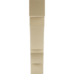 Ekena Millwork - BKTUR055X26X30BOA05RCPR - Timberthane Faux Wood Balboa Style Bracket, Block Ends, 5 1/2"W x 26"D x 30"H, Primed Tan