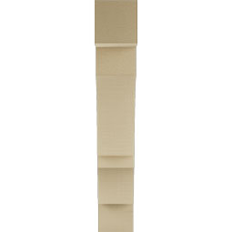 Ekena Millwork - BKTUR055X26X34BOA05RCPR - Timberthane Faux Wood Balboa Style Bracket, Block Ends, 5 1/2"W x 26"D x 34"H, Primed Tan