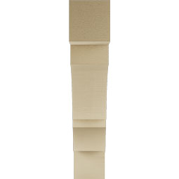 Ekena Millwork - BKTUR055X28X28BOA05RCPR - Timberthane Faux Wood Balboa Style Bracket, Block Ends, 5 1/2"W x 28"D x 28"H, Primed Tan