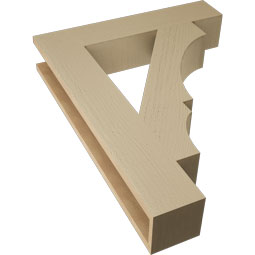 Ekena Millwork - BKTUR055X28X36BOA05RCPR - Timberthane Faux Wood Balboa Style Bracket, Block Ends, 5 1/2"W x 28"D x 36"H, Primed Tan
