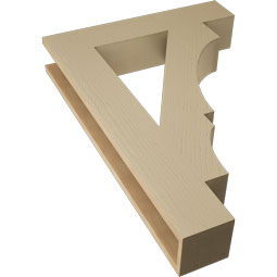 Ekena Millwork - BKTUR055X28X40BOA05RCPR - Timberthane Faux Wood Balboa Style Bracket, Block Ends, 5 1/2"W x 28"D x 40"H, Primed Tan