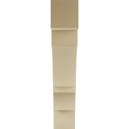 Ekena Millwork - BKTUR055X30X30BOA05RCPR - Timberthane Faux Wood Balboa Style Bracket, Block Ends, 5 1/2"W x 30"D x 30"H, Primed Tan