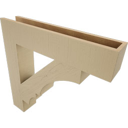 Ekena Millwork - BKTUR055X30X30BOA05RCPR - Timberthane Faux Wood Balboa Style Bracket, Block Ends, 5 1/2"W x 30"D x 30"H, Primed Tan