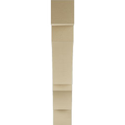 Ekena Millwork - BKTUR055X30X34BOA05RCPR - Timberthane Faux Wood Balboa Style Bracket, Block Ends, 5 1/2"W x 30"D x 34"H, Primed Tan