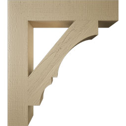 Ekena Millwork - BKTUR055X30X34BOA05RCPR - Timberthane Faux Wood Balboa Style Bracket, Block Ends, 5 1/2"W x 30"D x 34"H, Primed Tan
