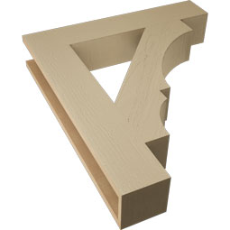 Ekena Millwork - BKTUR055X30X34BOA05RCPR - Timberthane Faux Wood Balboa Style Bracket, Block Ends, 5 1/2"W x 30"D x 34"H, Primed Tan
