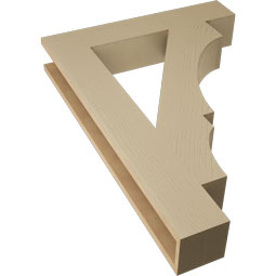 Ekena Millwork - BKTUR055X30X42BOA05RCPR - Timberthane Faux Wood Balboa Style Bracket, Block Ends, 5 1/2"W x 30"D x 42"H, Primed Tan