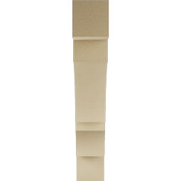 Ekena Millwork - BKTUR055X32X32BOA05RCPR - Timberthane Faux Wood Balboa Style Bracket, Block Ends, 5 1/2"W x 32"D x 32"H, Primed Tan