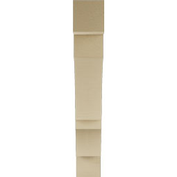 Ekena Millwork - BKTUR055X32X36BOA05RCPR - Timberthane Faux Wood Balboa Style Bracket, Block Ends, 5 1/2"W x 32"D x 36"H, Primed Tan