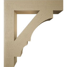 Ekena Millwork - BKTUR055X32X36BOA05RCPR - Timberthane Faux Wood Balboa Style Bracket, Block Ends, 5 1/2"W x 32"D x 36"H, Primed Tan