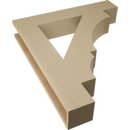 Ekena Millwork - BKTUR055X32X36BOA05RCPR - Timberthane Faux Wood Balboa Style Bracket, Block Ends, 5 1/2"W x 32"D x 36"H, Primed Tan