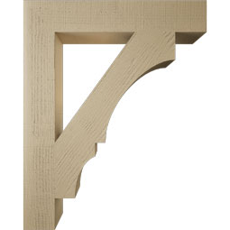 Ekena Millwork - BKTUR055X32X40BOA05RCPR - Timberthane Faux Wood Balboa Style Bracket, Block Ends, 5 1/2"W x 32"D x 40"H, Primed Tan
