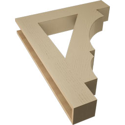 Ekena Millwork - BKTUR055X32X40BOA05RCPR - Timberthane Faux Wood Balboa Style Bracket, Block Ends, 5 1/2"W x 32"D x 40"H, Primed Tan