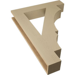 Ekena Millwork - BKTUR055X32X44BOA05RCPR - Timberthane Faux Wood Balboa Style Bracket, Block Ends, 5 1/2"W x 32"D x 44"H, Primed Tan