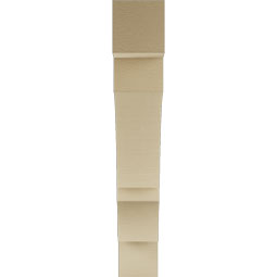 Ekena Millwork - BKTUR055X34X34BOA05RCPR - Timberthane Faux Wood Balboa Style Bracket, Block Ends, 5 1/2"W x 34"D x 34"H, Primed Tan