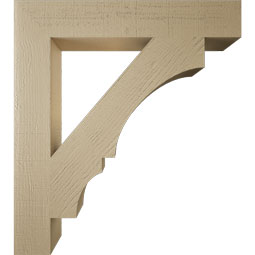Ekena Millwork - BKTUR055X34X38BOA05RCPR - Timberthane Faux Wood Balboa Style Bracket, Block Ends, 5 1/2"W x 34"D x 38"H, Primed Tan