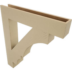 Ekena Millwork - BKTUR055X34X40BOA05RCPR - Timberthane Faux Wood Balboa Style Bracket, Block Ends, 5 1/2"W x 34"D x 40"H, Primed Tan