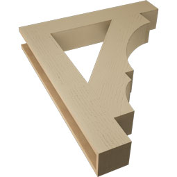 Ekena Millwork - BKTUR055X34X40BOA05RCPR - Timberthane Faux Wood Balboa Style Bracket, Block Ends, 5 1/2"W x 34"D x 40"H, Primed Tan