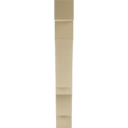 Ekena Millwork - BKTUR055X34X42BOA05RCPR - Timberthane Faux Wood Balboa Style Bracket, Block Ends, 5 1/2"W x 34"D x 42"H, Primed Tan